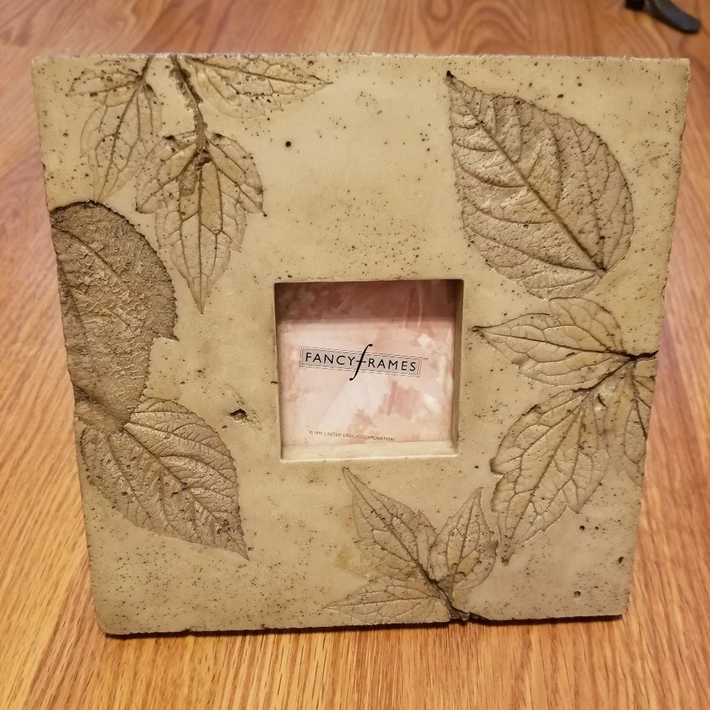 Leaf Fossil Textured Stone Look Picture Frame.
